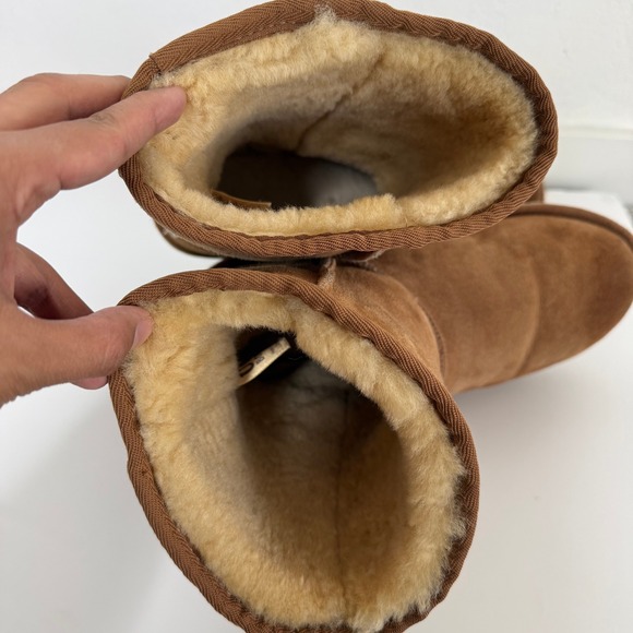 Jumbo UGG Boots Australia Classic Chestnut Suede Sheepskin Lined Size 12 Cozy - Picture 7 of 14